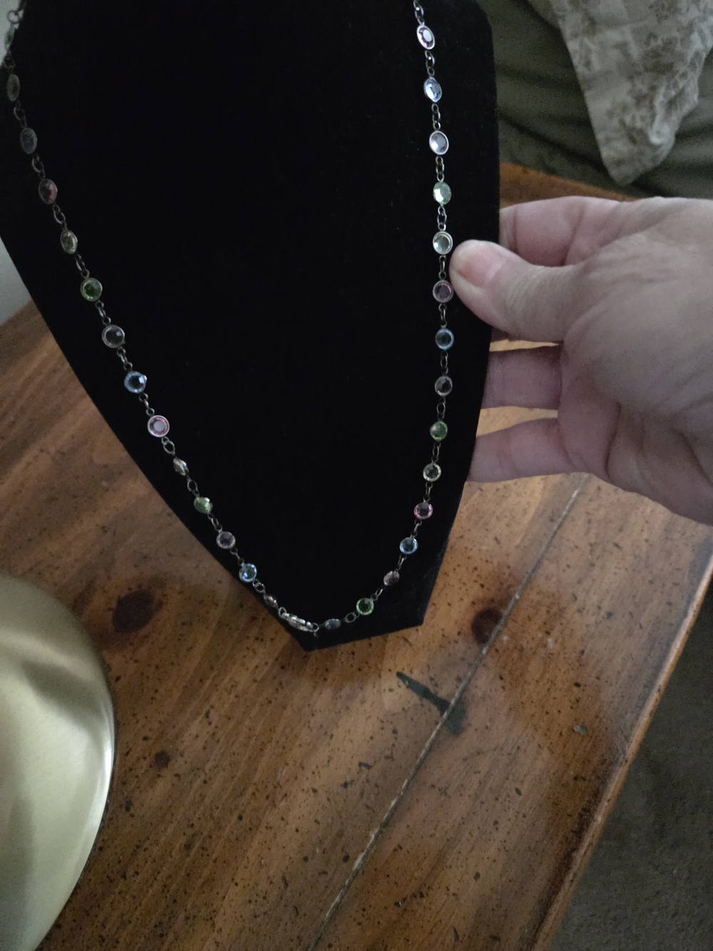 Source Unknown Multicolor Bezel Station Necklace